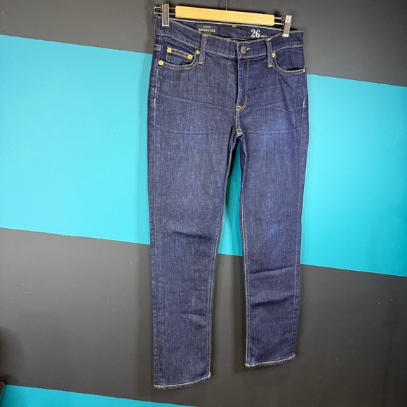 NWOT J. Crew Women's Straight Leg Jeans - Dark Blue Matchstick size 26 - Picture 2 of 11
